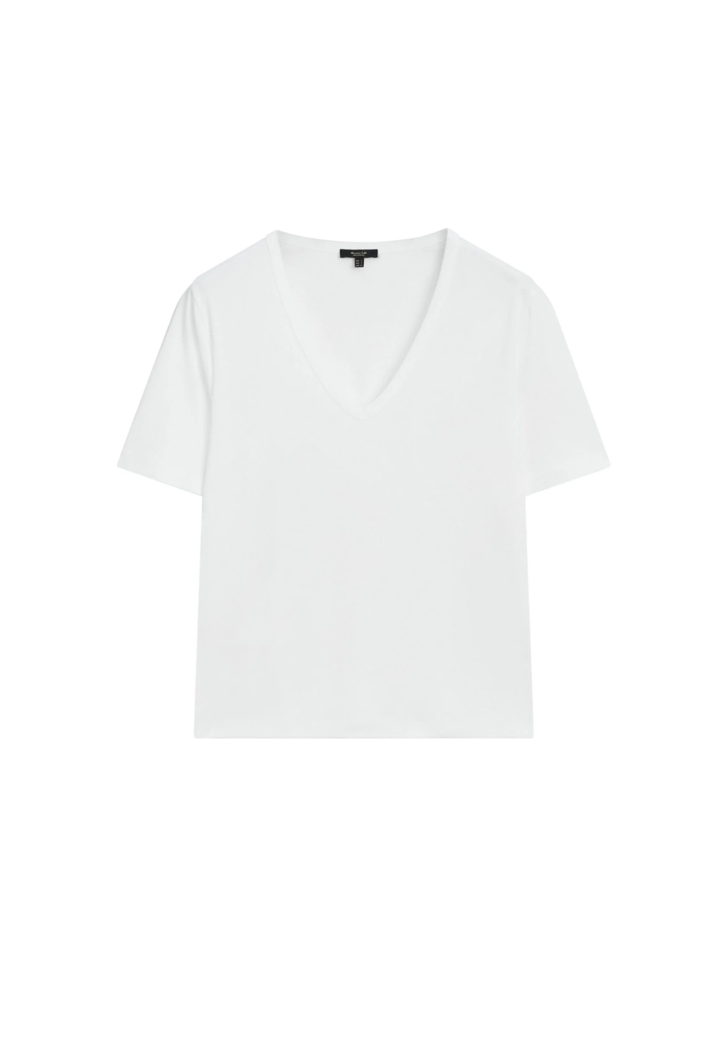 Massimo Dutti SHORT SLEEVE V-NECK - Basic T-shirt - Black 13 Massimo Dutti SHORT SLEEVE V-NECK - Basic T-shirt - Black - Image 11