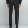 Massimo Dutti CHECK SUIT - Suit Trousers - Dark Blue