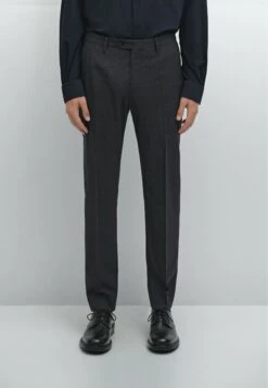 Massimo Dutti CHECK SUIT - Suit Trousers - Dark Blue
