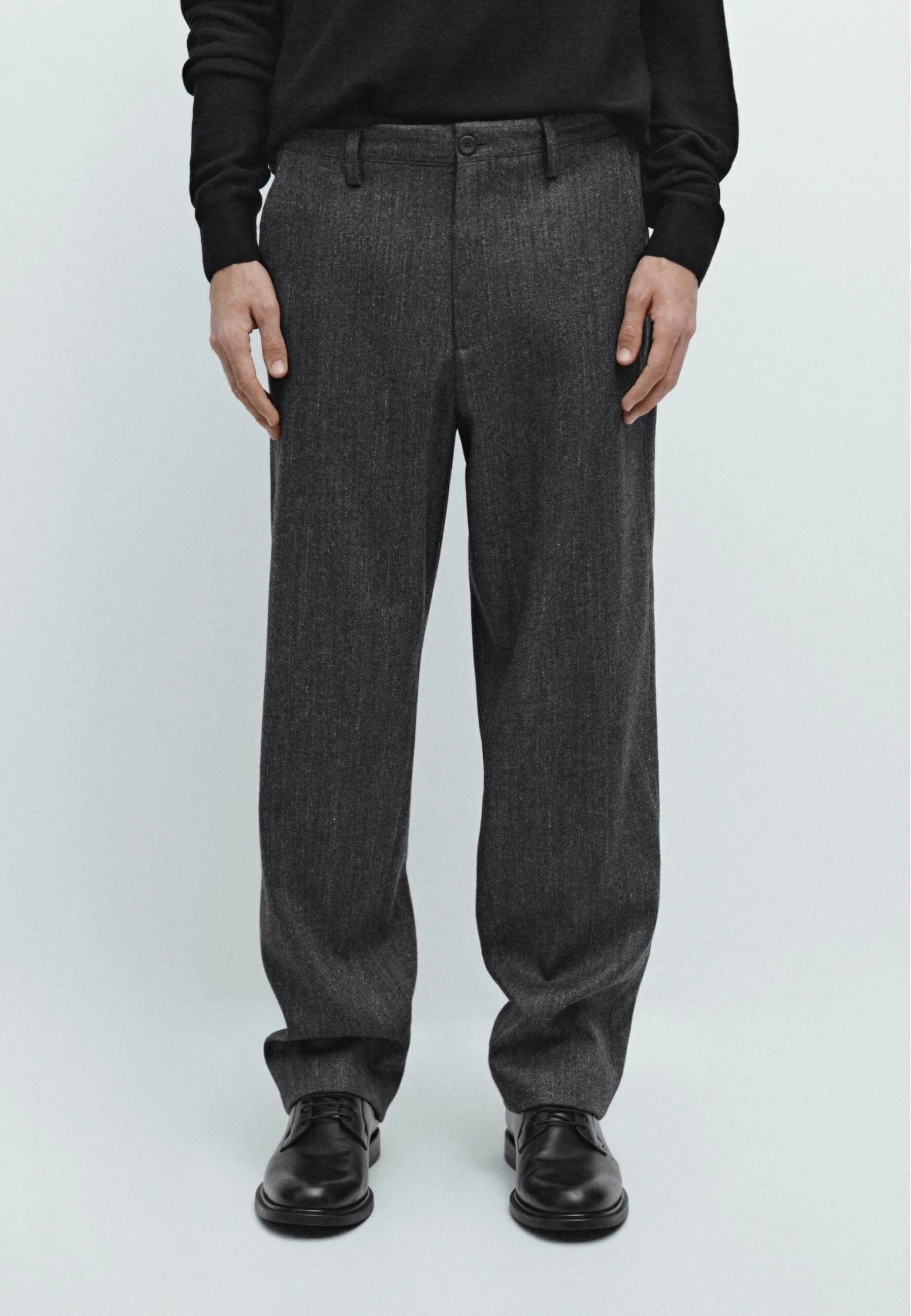 Massimo Dutti STRAIGHT-LEG - Trousers - Dark Grey 3 Massimo Dutti STRAIGHT-LEG - Trousers - Dark Grey