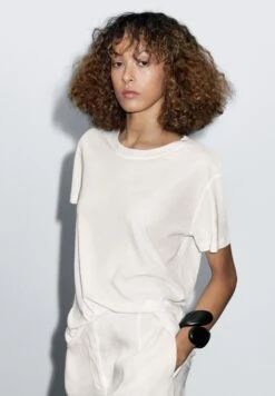 Massimo Dutti LIGHTWEIGHT SHORT SLEEVE - Basic T-shirt - White