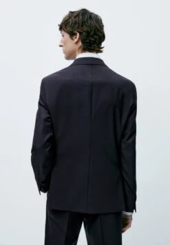 Massimo Dutti Check Texture Suit - Blazer Jacket - Blue -Massimo Dutti Shop a11d82445b0f4cabaf26c0220b9a7933