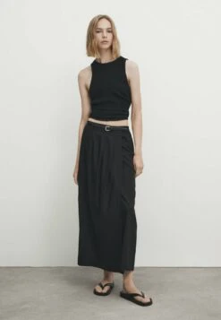 Massimo Dutti Blend Tailored With Darts - Maxi Skirt