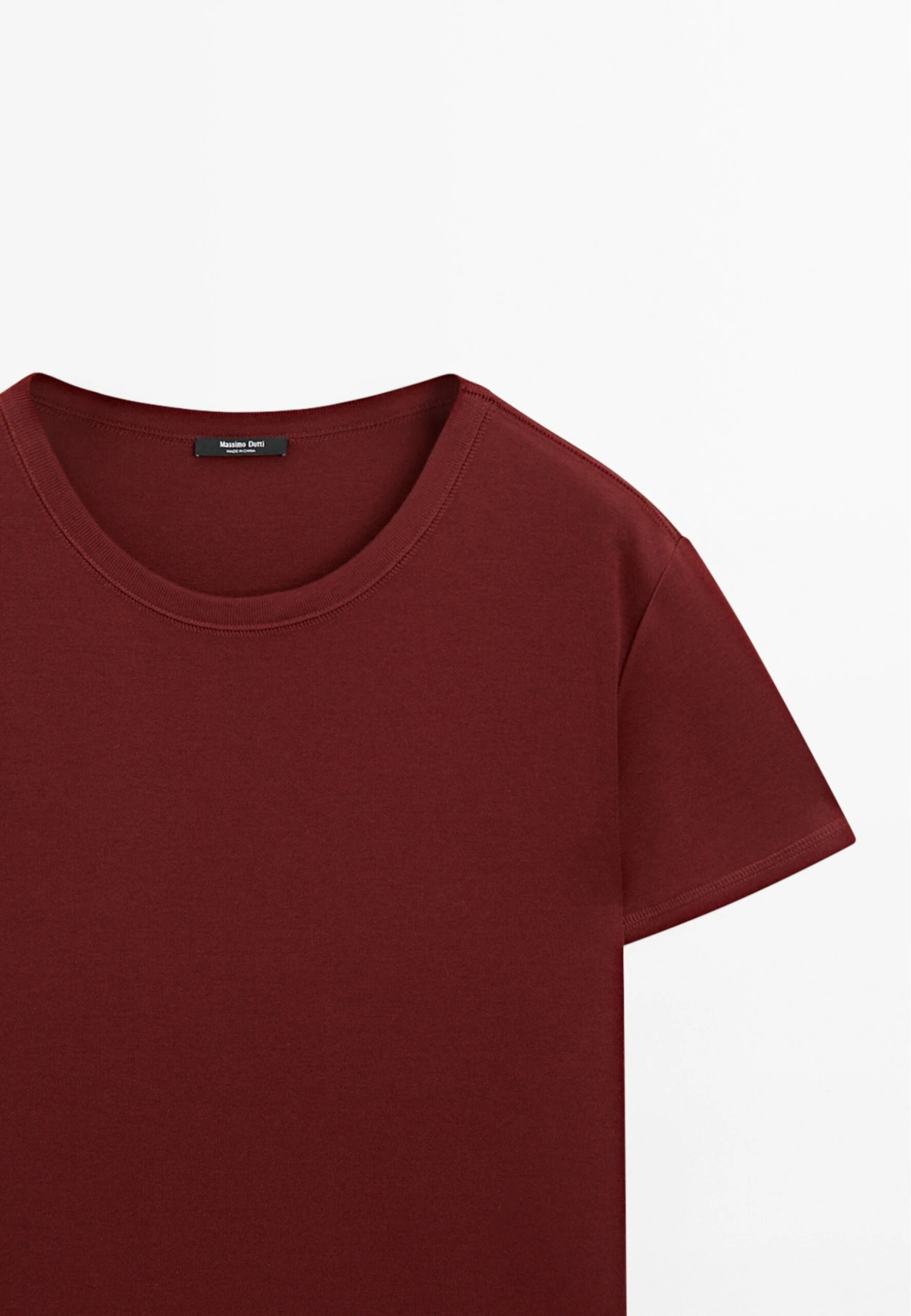 Massimo Dutti REGULAR FIT WITH COLLAR DETAIL - Basic T-shirt - Red 10 Massimo Dutti REGULAR FIT WITH COLLAR DETAIL - Basic T-shirt - Red - Image 8