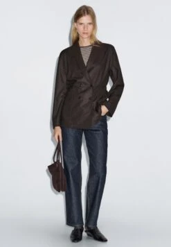 Massimo Dutti DOUBLE-BREASTED - Blazer - Mottled Dark Brown 14 Massimo Dutti DOUBLE-BREASTED - Blazer - Mottled Dark Brown -Massimo Dutti Shop a16802b8835744f2955a0fec9e485e34