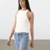 Massimo Dutti RIBBED HALTER - Basic T-shirt - White -Massimo Dutti Shop a16917a98c8244e793ccf2b39860c559