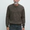 Massimo Dutti RIBBED CREW NECK - Jumper - Mottled Dark Brown -Massimo Dutti Shop a19254bdfe0546909d03b9e47aef87df