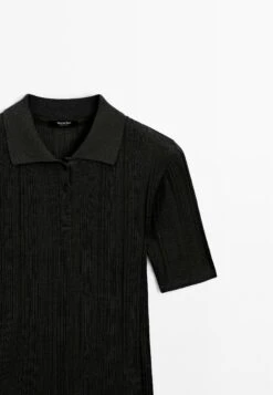 Massimo Dutti SHORT SLEEVE WITH RIBBED DETAIL - Polo Shirt - Black -Massimo Dutti Shop a1a7541f67114d66a12144482dd7d133