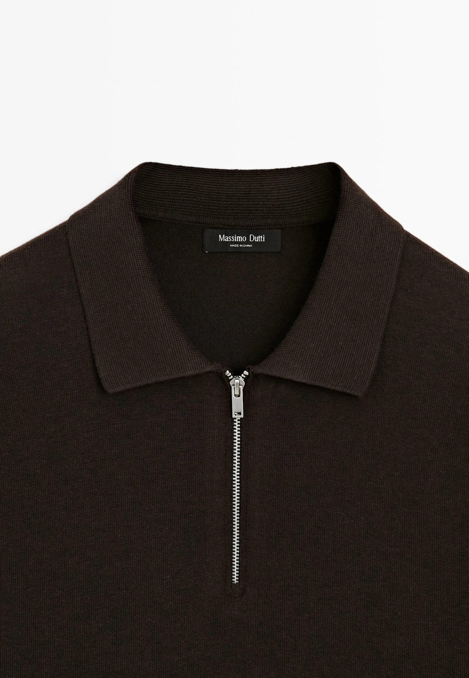Massimo Dutti POLO COLLAR WITH ZIP - Jumper - Brown 11 Massimo Dutti POLO COLLAR WITH ZIP - Jumper - Brown - Image 9