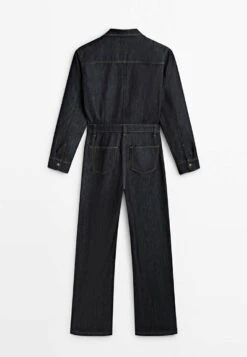 Massimo Dutti Straight Rinse Wash With Stitching - Jumpsuit - Blue -Massimo Dutti Shop a1efb3618b6d4614a811ae8553012077