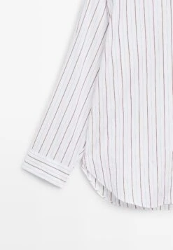 Massimo Dutti LOOSE-FITTING STRIPED - Button-down Blouse - White -Massimo Dutti Shop a22032b6b9f44f92895f86411e808fc5