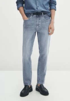 Massimo Dutti Bleached - Slim Fit Jeans - Blue