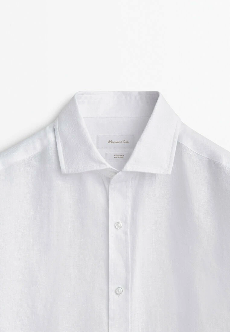 Massimo Dutti Regular Fit Textured Oxford - Formal Shirt - White 5 Massimo Dutti Regular Fit Textured Oxford - Formal Shirt - White - Image 3