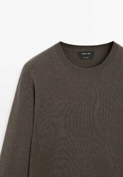 Massimo Dutti CASHMERE CREW NECK WITH LONG SLEEVES - Jumper - Dark Brown -Massimo Dutti Shop a259c19d66694fe7a2b1fe1f387421bd