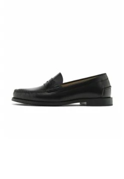 Massimo Dutti WITH PENNY STRAP - Slip-ons - Black
