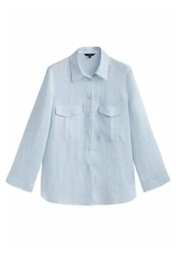 Massimo Dutti With Pockets- Button-Down Blouse - Light Blue -Massimo Dutti Shop a27a90ee001348dc948e87559c8e2b0c