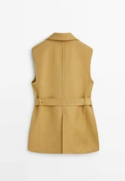 Massimo Dutti With Belt And Four Pockets - Waistcoat - Camel -Massimo Dutti Shop a2ac038b5dd8405ea5921b66837e6765