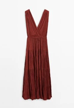 Massimo Dutti LONG PLEATED - Cocktail Dress / Party Dress - Dark Red -Massimo Dutti Shop a2b118a3a319438cb3272413dbb982e9