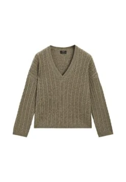 Massimo Dutti CASHMERE OVERSIZE V-NECK - Jumper - Mottled Green -Massimo Dutti Shop a2e7c60847a54b4ea0e314a0c5ee6338