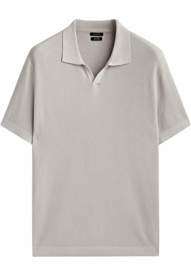 Massimo Dutti Vertical-Textured Micro - Polo Shirt - Beige 8 Massimo Dutti Vertical-Textured Micro - Polo Shirt - Beige - Image 6