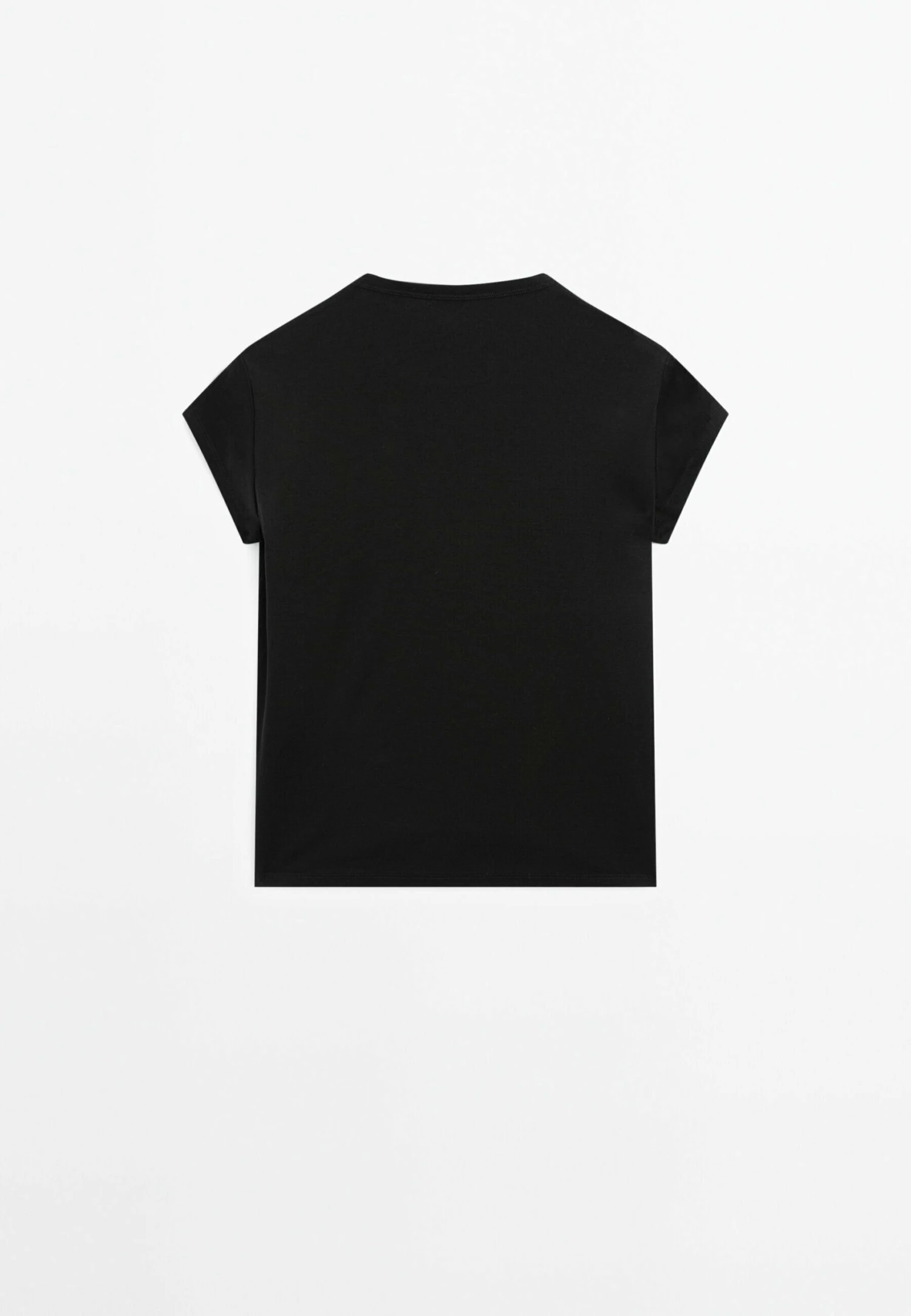 Massimo Dutti SHORT SLEEVE WITH ROUND NECK - Basic T-shirt - Black Denim 9 Massimo Dutti SHORT SLEEVE WITH ROUND NECK - Basic T-shirt - Black Denim - Image 7