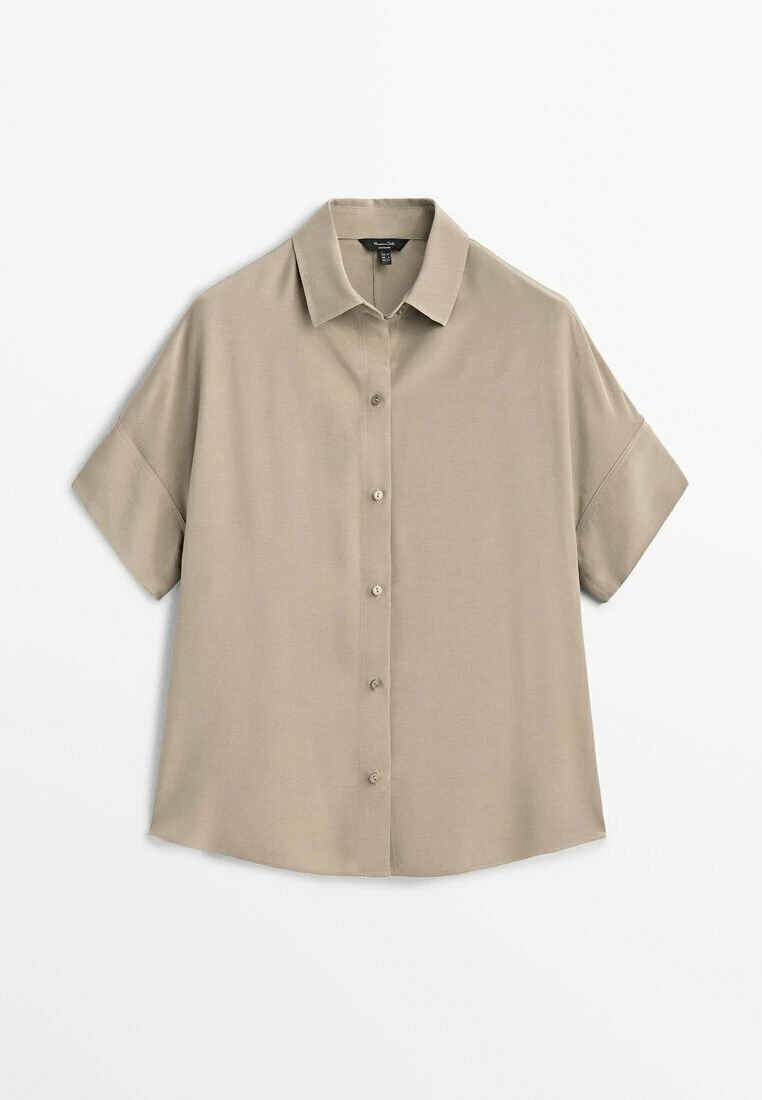 Massimo Dutti Flowing - Button-Down Blouse - Beige 11 Massimo Dutti Flowing - Button-Down Blouse - Beige - Image 9
