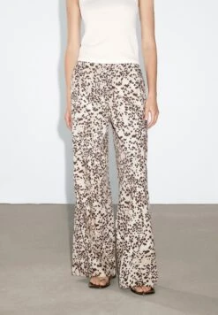 Massimo Dutti ANIMAL PRINT STRAIGHT-LEG - Trousers - Brown