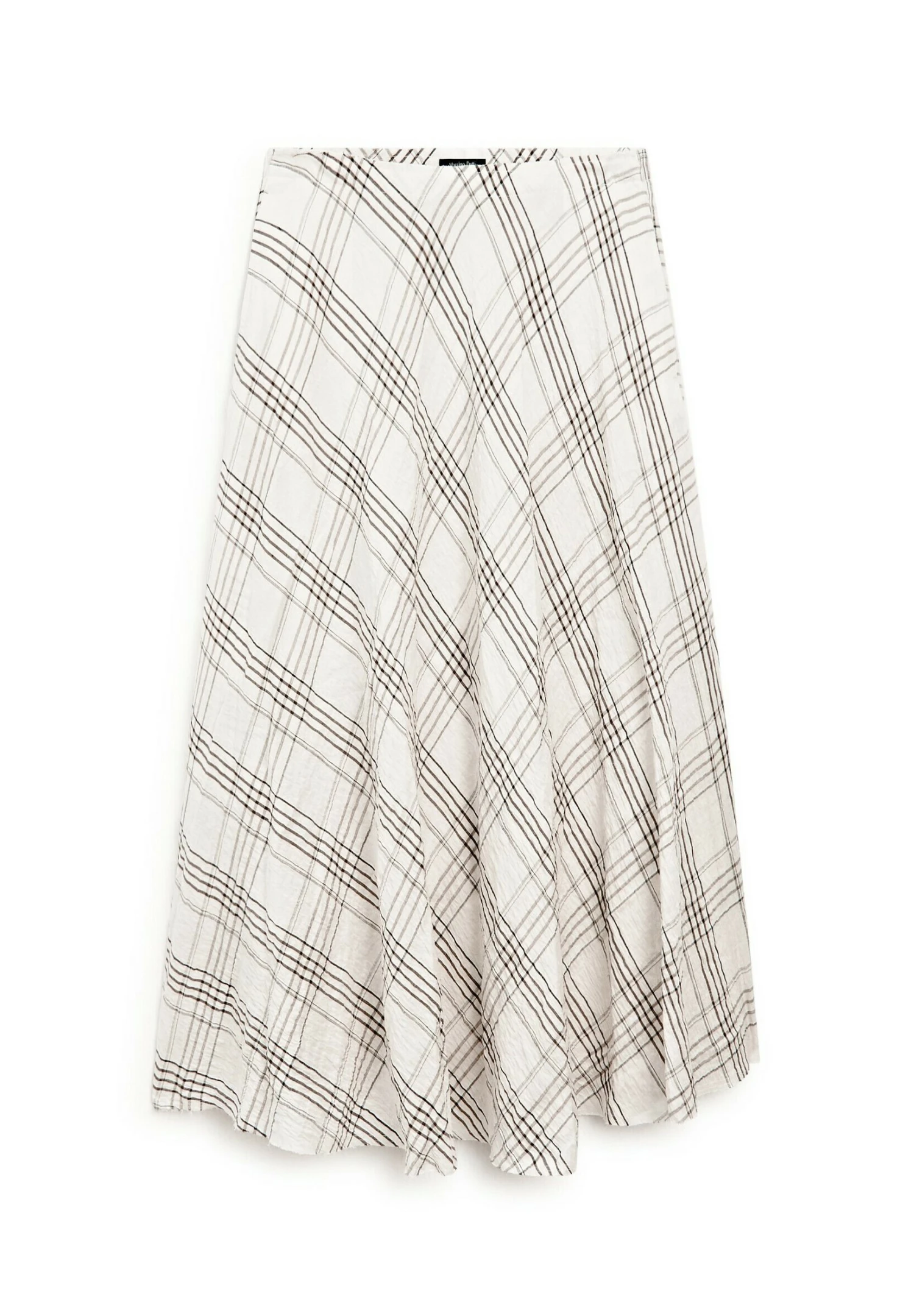 Massimo Dutti FLOWING CHECK MIDI - Maxi Skirt - White 8 Massimo Dutti FLOWING CHECK MIDI - Maxi Skirt - White - Image 6
