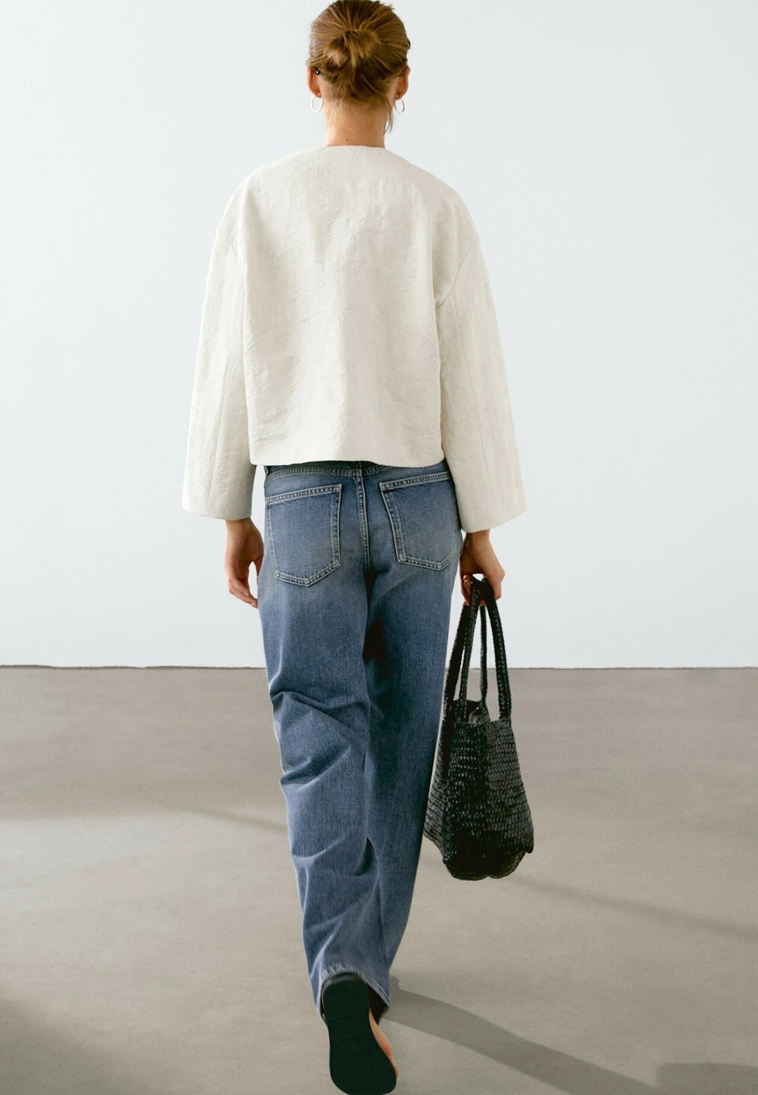 Massimo Dutti FLORAL FABRIC - Summer Jacket - Beige 5 Massimo Dutti FLORAL FABRIC - Summer Jacket - Beige - Image 3