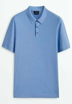 Massimo Dutti Kurzärmeliger - Polo Shirt - Light Blue Denim -Massimo Dutti Shop a40578193b55417db8973f15aceb95b8