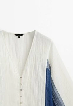 Massimo Dutti Contrast Waffle Blend Oversize- Blouse - White -Massimo Dutti Shop a414ad75d46d4ce7bc9f8faffb0ecd2e