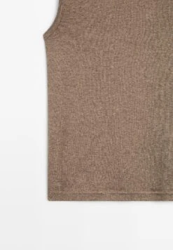 Massimo Dutti FITTED FUNNEL NECK - Top - Light Brown -Massimo Dutti Shop a42388c56fe7455287a9cd608d41b8fc