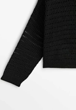 Massimo Dutti Crew Neck Open - Jumper - Black -Massimo Dutti Shop a44ed61e0e5a479a9401b0e630186d1c