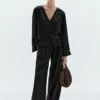 Massimo Dutti SATIN GARMENT WITH BUTTON DETAIL - Blouse - Black -Massimo Dutti Shop a454400ceca8467288a6a1f323a2de1e