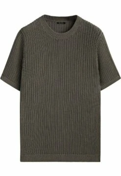 Massimo Dutti Crochet With Short Sleeves- Basic T-Shirt - Khaki -Massimo Dutti Shop a49618975ade42b3839c3425205e8e99