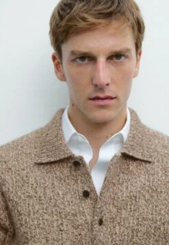 Massimo Dutti BUTTONED POLO COLLAR - Jumper - Sand -Massimo Dutti Shop a4a1d38732634d32a4e672171a8580be