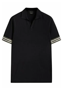 Massimo Dutti Contrast Short Sleeve - Polo Shirt - Black -Massimo Dutti Shop a4acb1b3369d4611998338cd03484e24