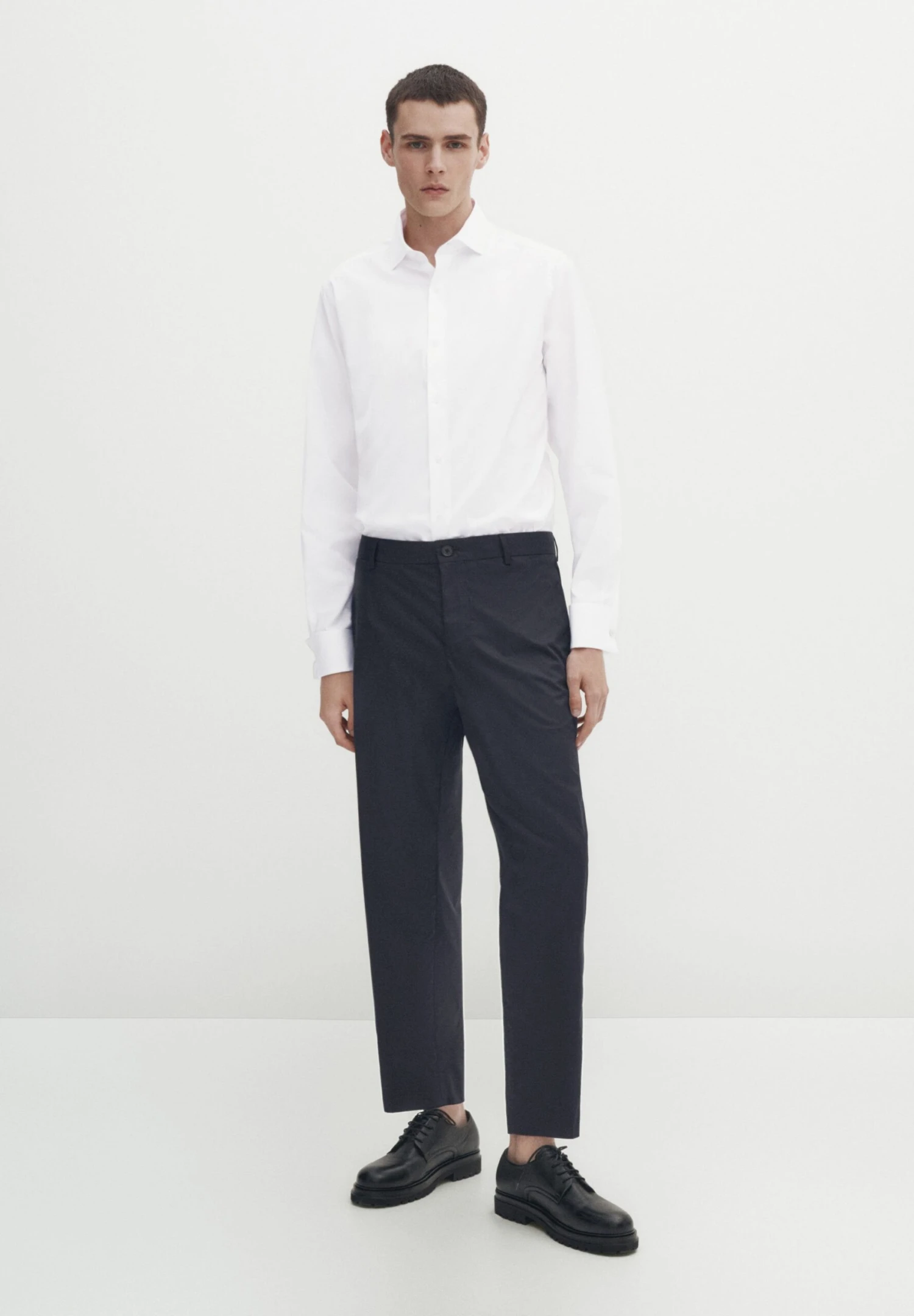 Massimo Dutti With Double Cuffs- Formal Shirt - White 4 Massimo Dutti With Double Cuffs- Formal Shirt - White - Image 2