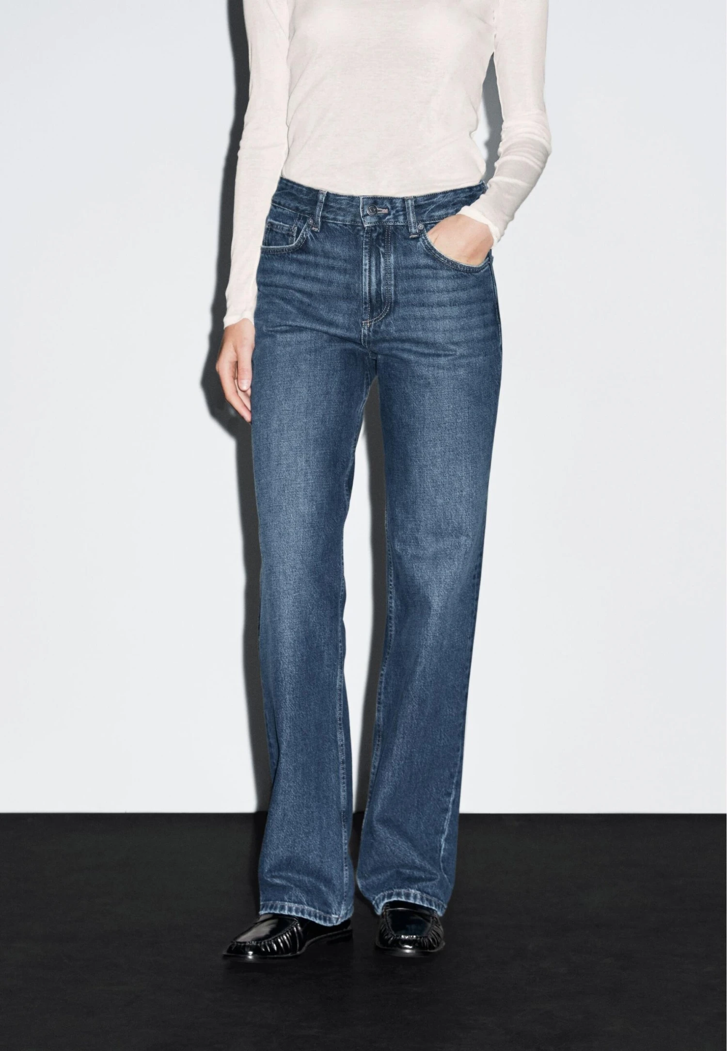 Massimo Dutti MID-RISE STRAIGHT-LEG - Straight Leg Jeans - Blue 3 Massimo Dutti MID-RISE STRAIGHT-LEG - Straight Leg Jeans - Blue