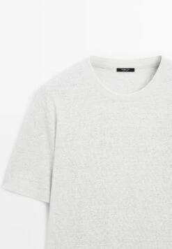 Massimo Dutti CONTRAST COLLAR SHORT SLEEVES - Basic T-shirt - Grey -Massimo Dutti Shop a52efe0fbf77458099dbb56b569e1279