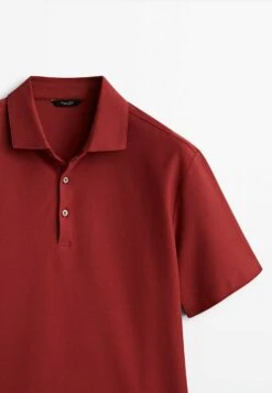 Massimo Dutti Short Sleeve Diagonal Micro - Polo Shirt - Red -Massimo Dutti Shop a55b967a51794ed1b3ee80acb254be0c