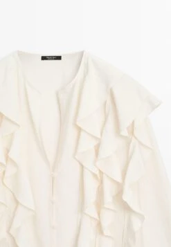 Massimo Dutti FLOWING GARMENT WITH RUFFLES - Blouse - White -Massimo Dutti Shop a5818c649c3e46198d54a00b50f6ed12