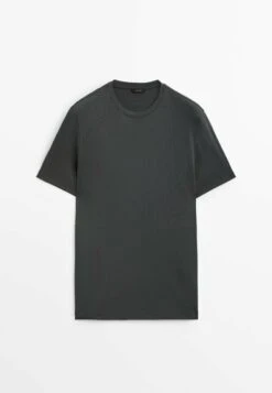 Massimo Dutti Short Sleeve Mercerised - Basic T-Shirt - Dark Grey 13 Massimo Dutti Short Sleeve Mercerised - Basic T-Shirt - Dark Grey -Massimo Dutti Shop a5bef5b077b84171a4775346953e8958