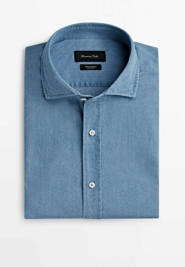 Massimo Dutti Fit Bleach Wash - Shirt - Blue 11 Massimo Dutti Fit Bleach Wash - Shirt - Blue - Image 9