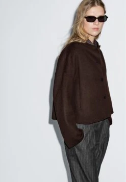 Massimo Dutti Summer Jacket - Mottled Dark Brown -Massimo Dutti Shop a5d3ae4d10334ba5a704388d40e000dc