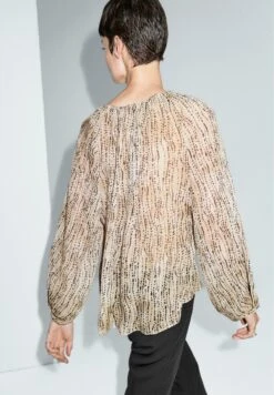 Massimo Dutti SEMI-SHEER DRAPED - Blouse - Beige -Massimo Dutti Shop a5ef71295c7b4e8db77e6d635a429dc2