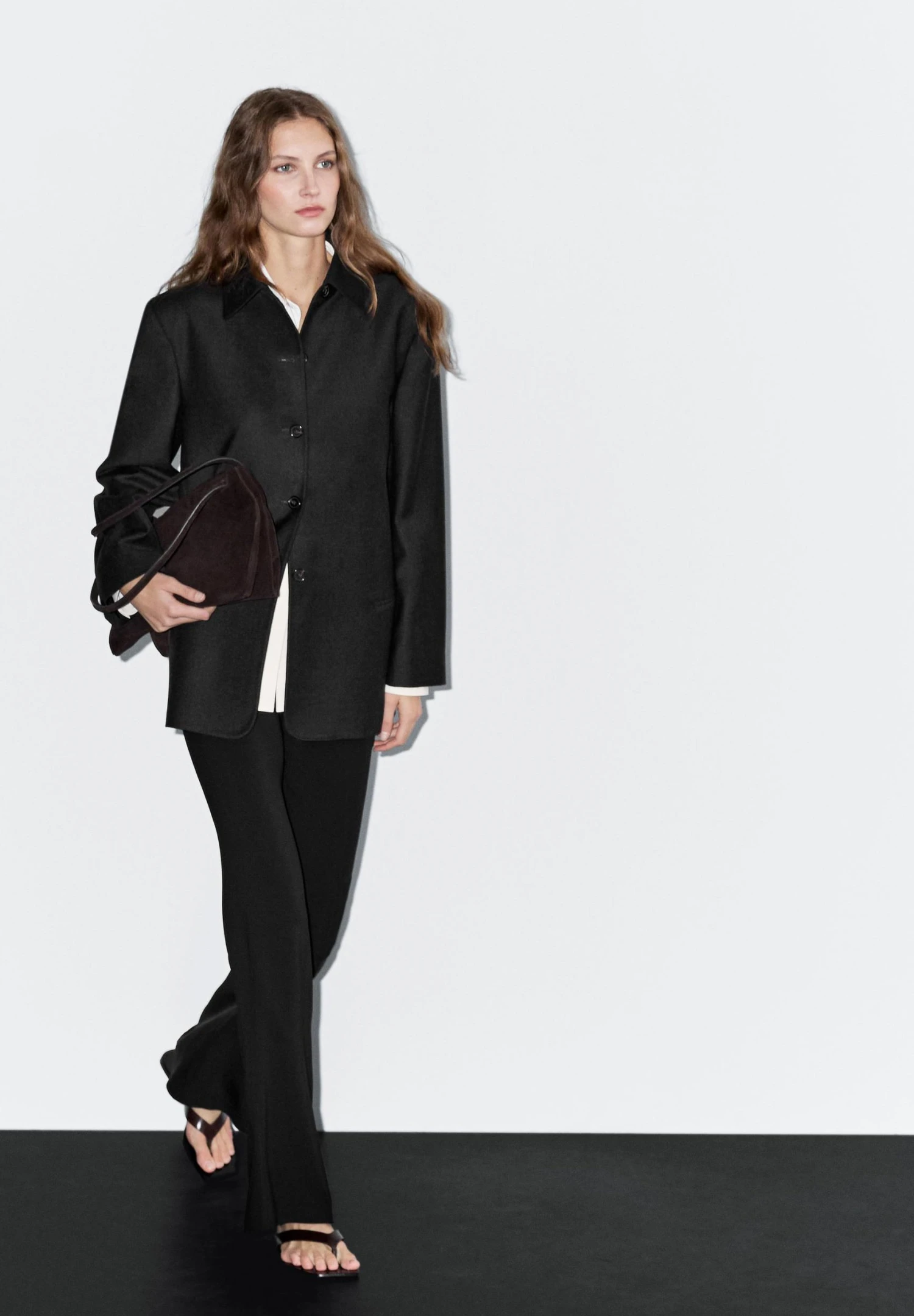 Massimo Dutti CONTRAST COLLAR - Short Coat - Dark Grey 8 Massimo Dutti CONTRAST COLLAR - Short Coat - Dark Grey - Image 6