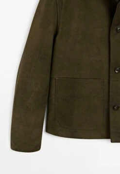 Massimo Dutti DISTRESSED EFFECT - Leather Jacket - Mottled Dark Green -Massimo Dutti Shop a638a3e2ac8947b28ce3db101cf2688e