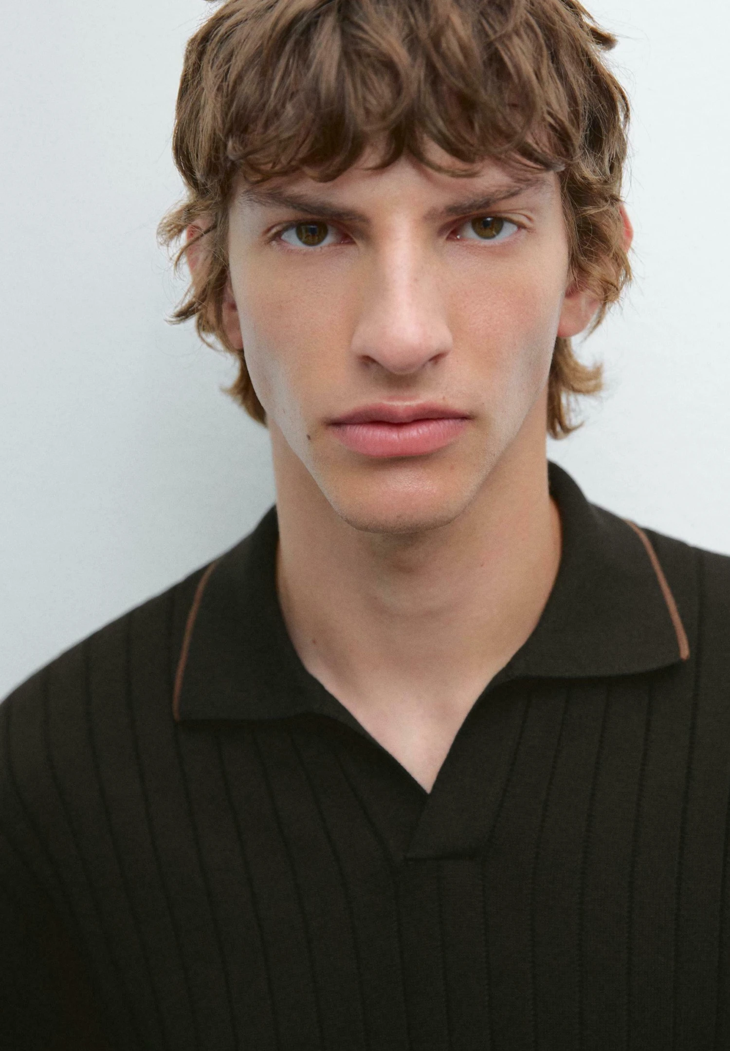 Massimo Dutti RIBBED - Polo Shirt - Black 5 Massimo Dutti RIBBED - Polo Shirt - Black - Image 3