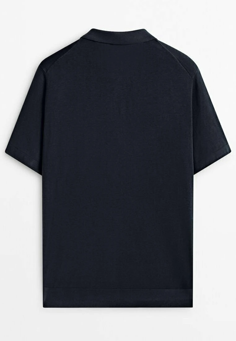 Massimo Dutti Studio - Blend - Polo Shirt - Blue/Black Denim 8 Massimo Dutti Studio - Blend - Polo Shirt - Blue/Black Denim - Image 6